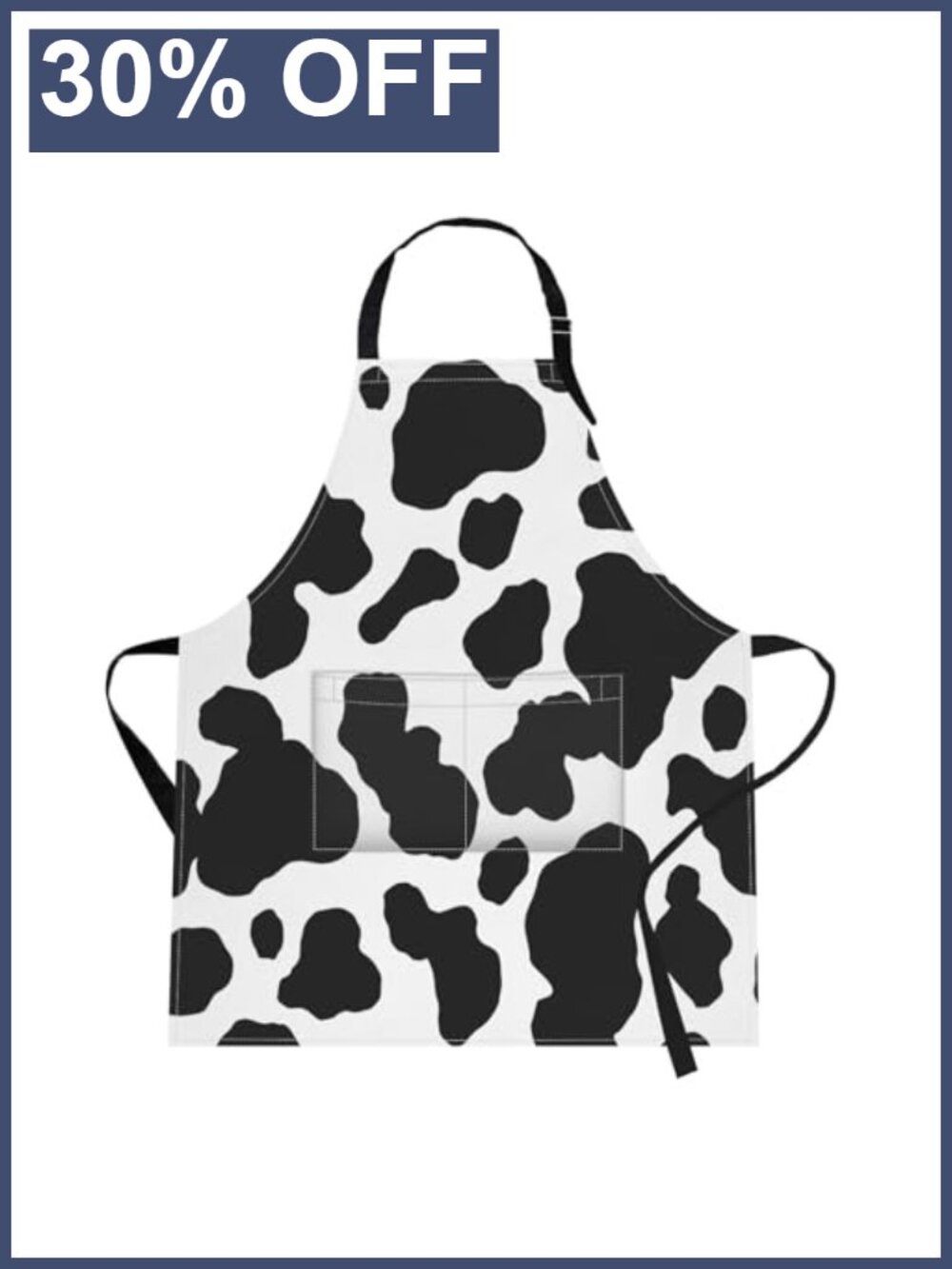 Waterproof Polyester Bib Apron with Pockets Adjustable for Cooking Baking